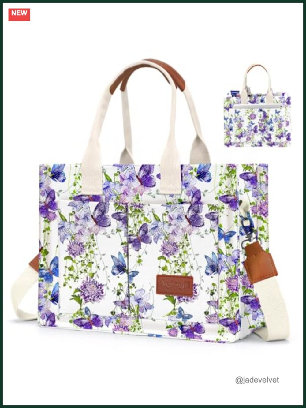 Canvas Tote Bag with Pockets Women Crossbody Shoulder Handbag Work Bags